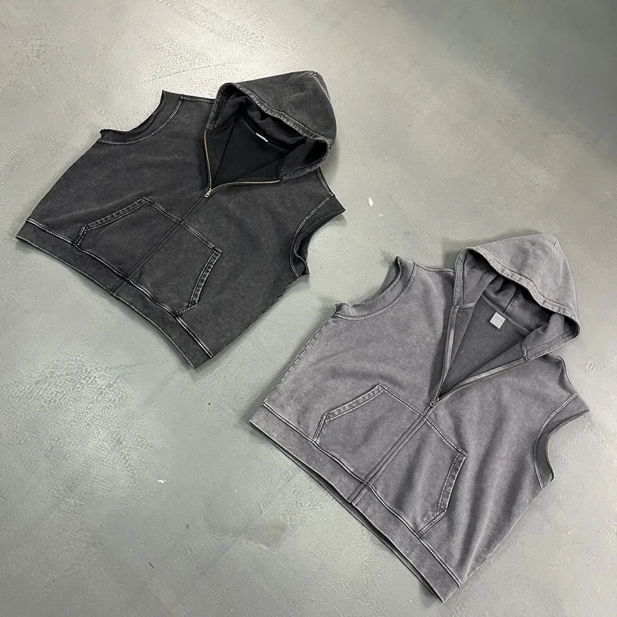 Худи Washed Zip Hoodie Vest — изображение 3